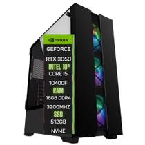 PC Gamer Skill Top Intel 10ª Geração Core i5 10400F 16GB DDR4 Placa de vídeo Geforce RTX 3050 8GB SSD 512GB ST-036