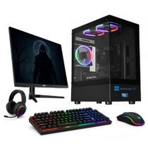 PC Gamer Skill Win, Intel Core i3 8100, 16GB DDR4, SSD 1TB Nvme, GTX 750 4GB, Windows 11 Original, Monitor 24" 200Hz Preto SK-19