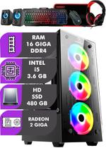 Pc Intel 3.6 - 6600 6geração - 16gb Ddr4 Hd Ssd 480gb Windows10 Original + Kit Teclado 5 Peças Gamer