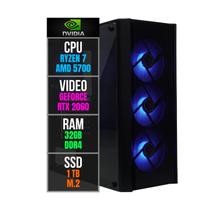 Pc Micro Brazil Pc Ryzen 7 5700 32GB SSD M.2 1TB BPC B450 VGA RTX 2060 6GB Fonte 800W Linux