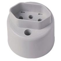 Pct 02 Tomada Elétrica Redonda de Sobrepor 10a Externa 3 Pinos Fino Ilumi