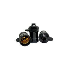 Pct 04 Bocal Soquete E27 Com Chave Desliga P/ Lâmpada Preto Pct 04 Bocal Soquete E27 Com Chave Desliga P/ Lâmpada Preto