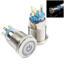 Pct 04 Chave Botão Liga Desliga On Off 3A/250v 12v Brco 19mm Pct 04 Chave Botão Liga Desliga On Off 3A/250v 12v Brco 19mm