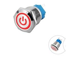Pct 04 Chave Botão Liga Desliga On Off 3A/250v 12v Verm 19mm Pct 04 Chave Botão Liga Desliga On Off 3A/250v 12v Verm 19mm
