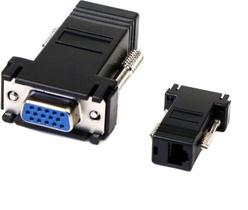 Pct 04 Conversor de Rede Extensor Vga Fêmea x Rj45 Fêmea