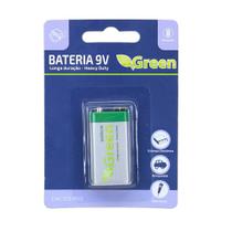 Pct 04 Pilha Bateria 9v 6F22 Alcalina de Longa Duração P/ Eletrônicos Green