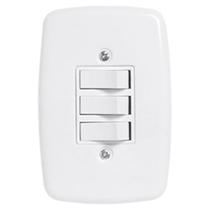 Pct 05 Conjunto de Embutir Pluzie 4x2 3 Interruptor Simples