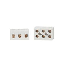 Pct 06 Conector Porcelana Elétrico 16mm 68A 600v 3p Emenda