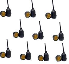 Pct 10 Bocal Soquete E27 C/ Rabicho PP 15cm P/ Lâmpada 4A