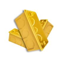 Pct 10 Caixa de Derivação de Luz Elétrica Amarela PVC 4x2