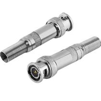 Pct 10 Conector Adaptador CFTV BNC Metal C/ Mola P/ Câmera