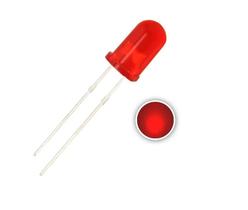 Pct 10 Conector botão Led Difuso 5mm Cor Vermelho