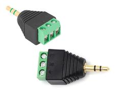 Pct 10 Conector Estéreo P2 Macho x Borne KRE 3 Vias p/ CFTV