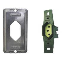 Pct 10 Espelho Condulete 3/4 1/2 Alumínio C/ Tomada 10a