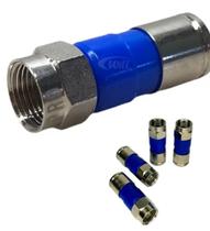 Pct 100 Conector F Compressão Macho RG6 de Metal P/ Coaxial