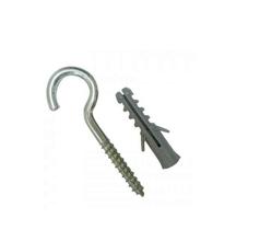 Pct 30 Parafuso Gancho Aberto Pitão Com Bucha 6mm P/ Varal Ancoragem Gesso