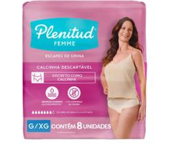 Pct C/ 8u Calcinhas Pós Parto Absorvente Não Vaza G/XG - Plenitud Femme