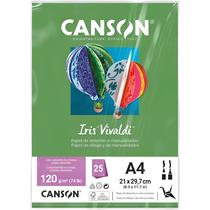 Pct papel iris vivaldi 25fls a4 120gr canson escolha a cor