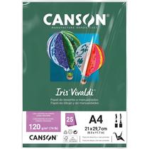 Pct papel iris vivaldi 25fls a4 120gr canson escolha a cor