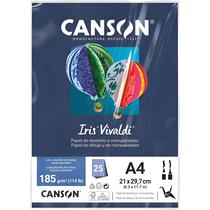 Pct papel iris vivaldi 25fls a4 185gr canson escolha a cor