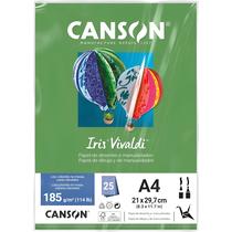 Pct papel iris vivaldi 25fls a4 185gr canson escolha a cor