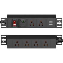 PDU Rack GUITK 10" 6 Tomadas Proteção Contra Surtos USB Cabo 1,8m