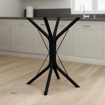 Pé Base de Mesa Industrial Aço Tubular Forte 4 Apoios para Tampo de Madeira Granito Mármore Suporta 50kg Tampo Redondo ou Quadrado até 100cm
