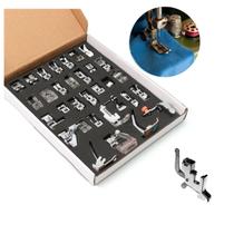 Pé Calcador Sapata 32 Peças + Haste de engate Rápido Baixa Kit Profissional Maquinas Domésticas Reparo Artesanato