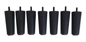 Pé Cama Box Com 7 Pés Madeira Com 10cm Casal Preto Pé Cama Box Com 7 Pés Madeira Com 10cm Casal Preto