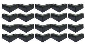 Pé Cantoneira Canto Preto Plástico Sofá Puff Poltrona