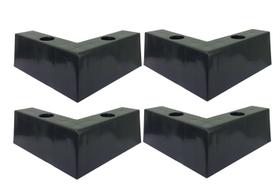 Pé Cantoneira Canto Preto Plástico Sofá Puff Poltrona