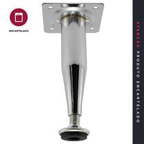 Pé Cônico Regulável 120mm Metal Cromado para Armário Gabinete - P&J - Código 532550 Pé Cônico Regulável 120mm Metal Cromado para Armário Gabinete - P&J - Código 532550