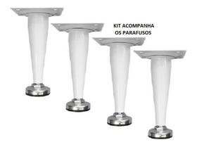 Pé Cônico Regulável P/móveis Caad 12cm Branco 06 Pçs+paraf