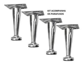 Pé Cônico Regulável P/móveis Caad 12cm Preto 02 Pçs+paraf