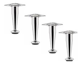Pé Cônico Regulável P/móveis Caad 22cm Cromado 04 Pçs+paraf Pé Cônico Regulável P/móveis Caad 22cm Cromado 04 Pçs+paraf