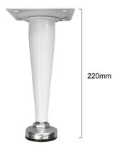 Pé Cônico Regulável Para Móveis 22cm Branco Caad 4 Unidades Pé Cônico Regulável Para Móveis 22cm Branco Caad 4 Unidades