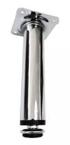 Pé Cromado Tubular Redondo Com Regulador De Altura 15 cmm ( kit com 4 Pés )
