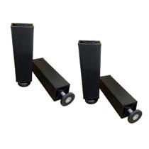 Pé de Armário Preto com Regulador de 12 a 14cm de Cozinha Kit com 5 Unidades com Parafusos Pé de Armário Preto com Regulador de 12 a 14cm de Cozinha Kit com 5 Unidades com Parafusos