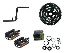 Pé De Vela + Movimento Central + Coroa Tripla + Par De Pedal