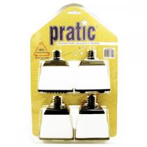 Pe Geladeira/Fogao Plastico Quadrado Luxo Pratic Branco Pe Geladeira/Fogao Plastico Quadrado Luxo Pratic Branco