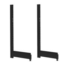Pe Gondola Parede Flex Amapa 40x196 Cm Preto Kit C2 Pç