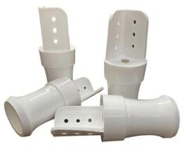 Pé Guarda Roupa Plástico Branco 9,5cm Kits + Parafusos