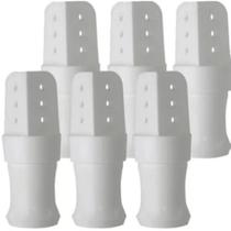 Pé Guarda Roupa Plástico Branco 9,5cm Kits + Parafusos Pé Guarda Roupa Plástico Branco 9,5cm Kits + Parafusos