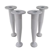 Pé Leve Cônico Regulável 12cm Branco 4 Unidades Escovado Pé Leve Cônico Regulável 12cm Branco 4 Unidades Escovado