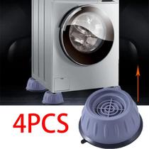 Pé Máquina de Lavar Lava e Seca Kit 4 Peças Anti Vibração Almofada Amortecedor Secadora Regulador Geladeira Pezinho - FAZING