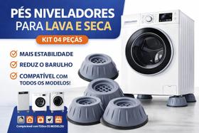 Pé nivelador lava e seca kit 04 peças mais alto lavadora