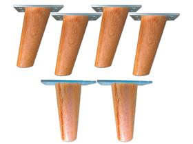 Pé Palito 10cm C/ Base Metal Angelim - Kit 6pcs