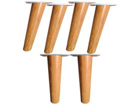 Pé Palito 15cm C/ Base Metal Angelim - Kit 6pcs