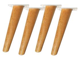 Pé Palito 20cm C/ Base Metal Angelim - Kit 4pcs