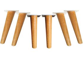 Pé Palito 20cm C/ Base Metal Angelim - Kit 6pcs